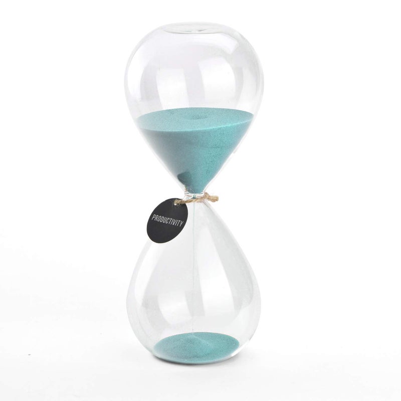 SWISSELITE Hourglass Sand Timers - SWISSELITE Biloba Hourglass Sand Timer Inspired Glass/Home, Desk, Office Decor - Image 1